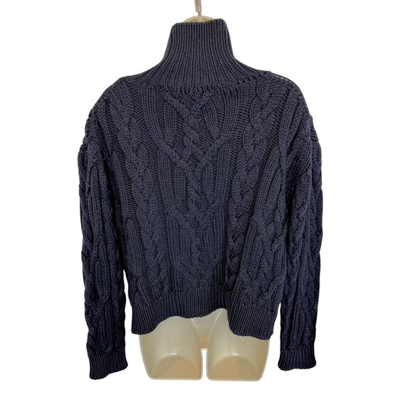Nili Lotan Navy Blue Andrina Cable knit Sweater - Size S - Picture 3 of 6